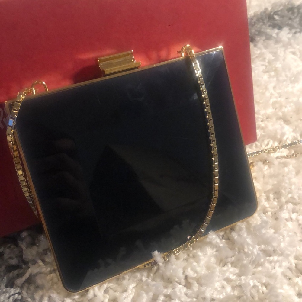 🔥RARE Ferragamo Minaudiere oxford  Lucite square - Picture 8 of 12